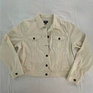 American Living Cream Jean Jacket Cropped Classic
